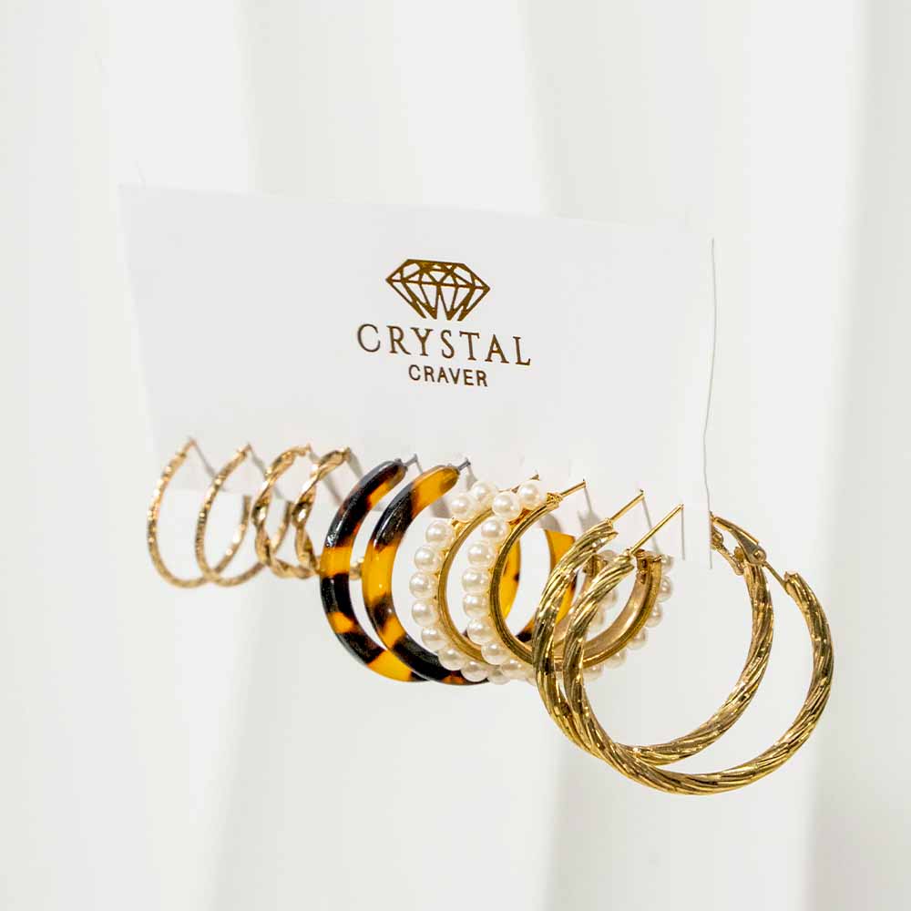 Huggie Hoop Earrings Set Of 5