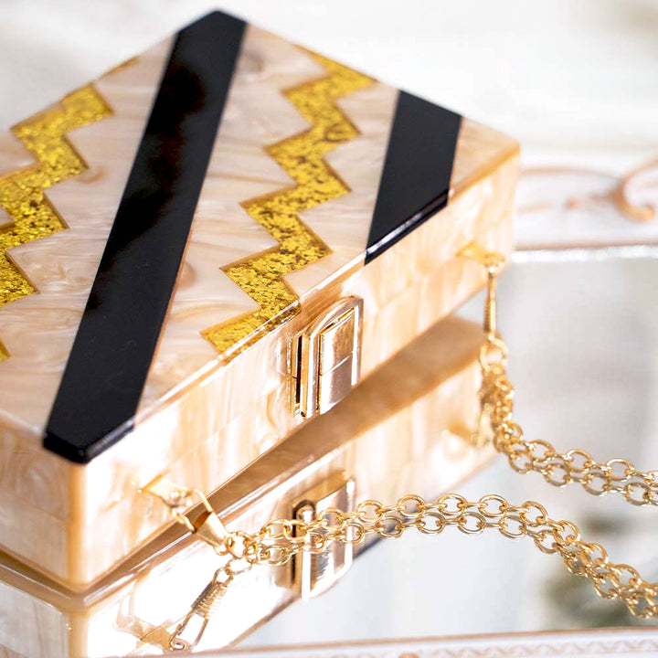 Zig Zag Acrylic Clutch Bag