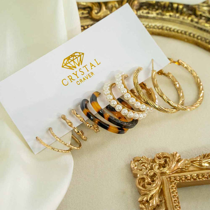 Huggie Hoop Earrings Set Of 5