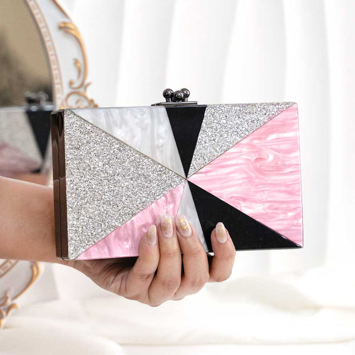 Black Pink Acrylic Clutch Bag