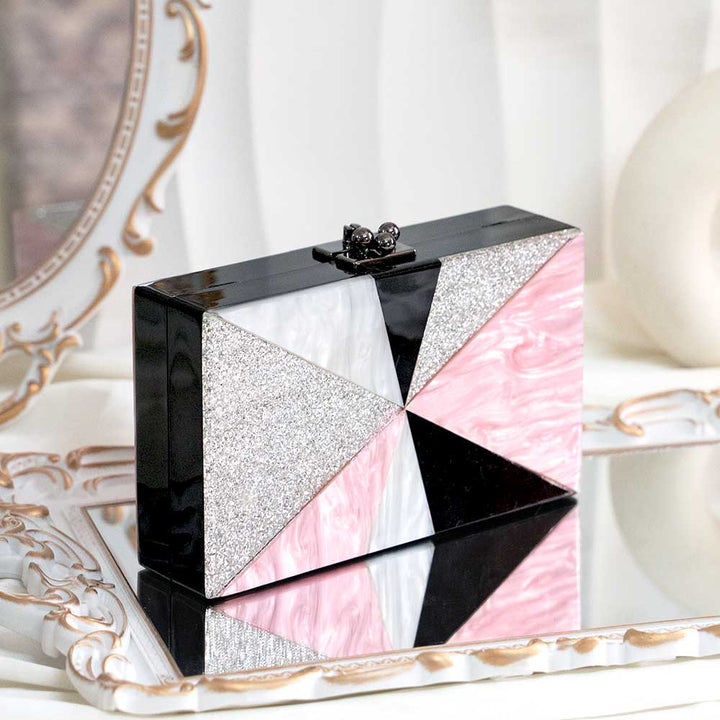 Black Pink Acrylic Clutch Bag