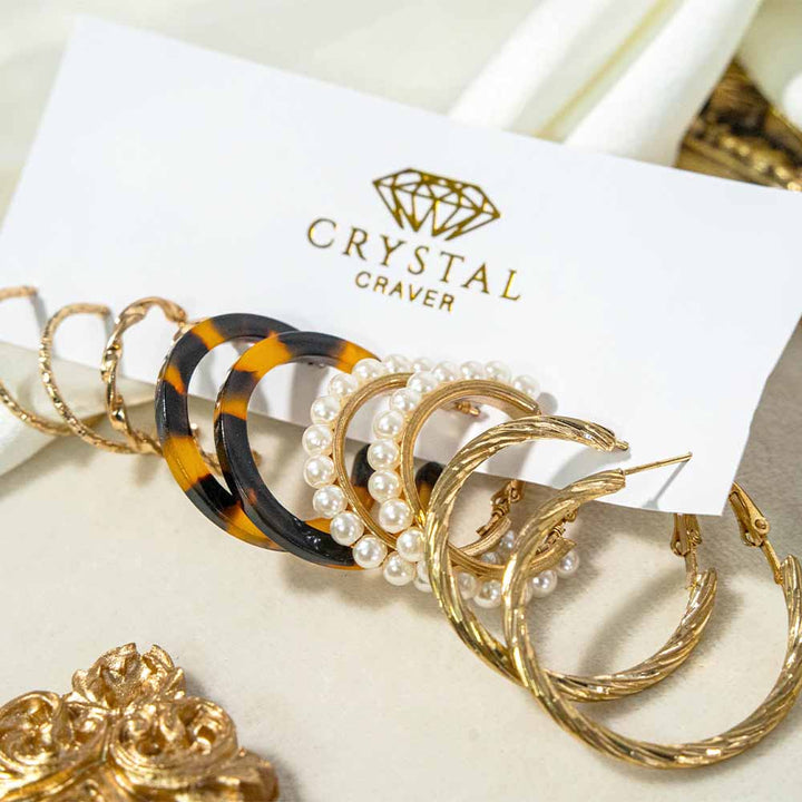 Huggie Hoop Earrings Set Of 5