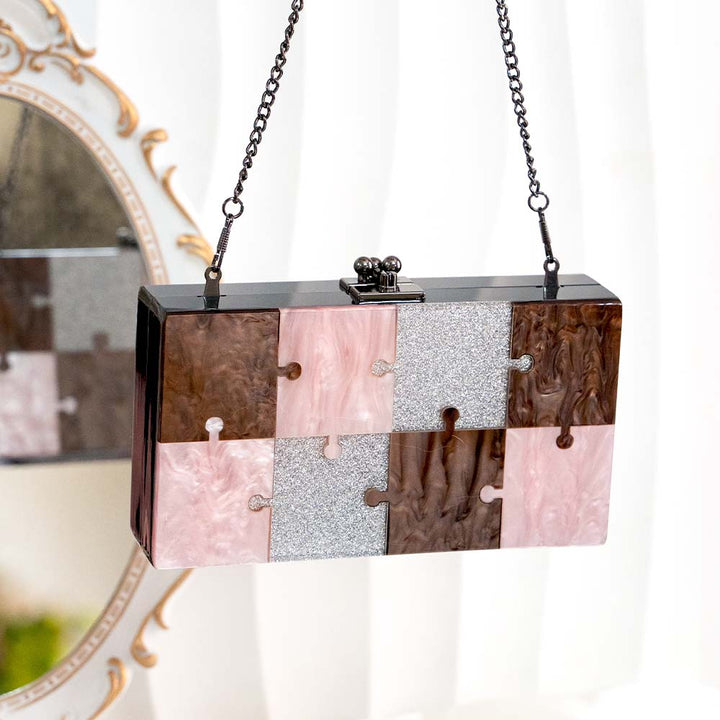 Puzzle Acrylic Clutch Bag