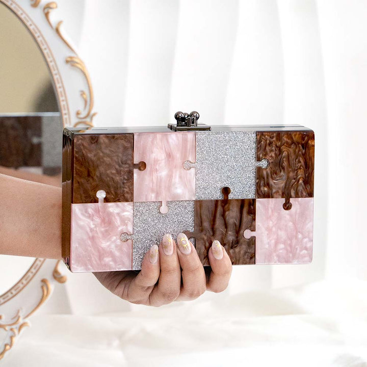 Puzzle Acrylic Clutch Bag