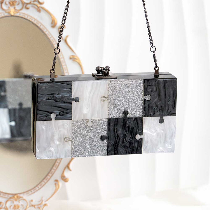Puzzle Acrylic Clutch Bag