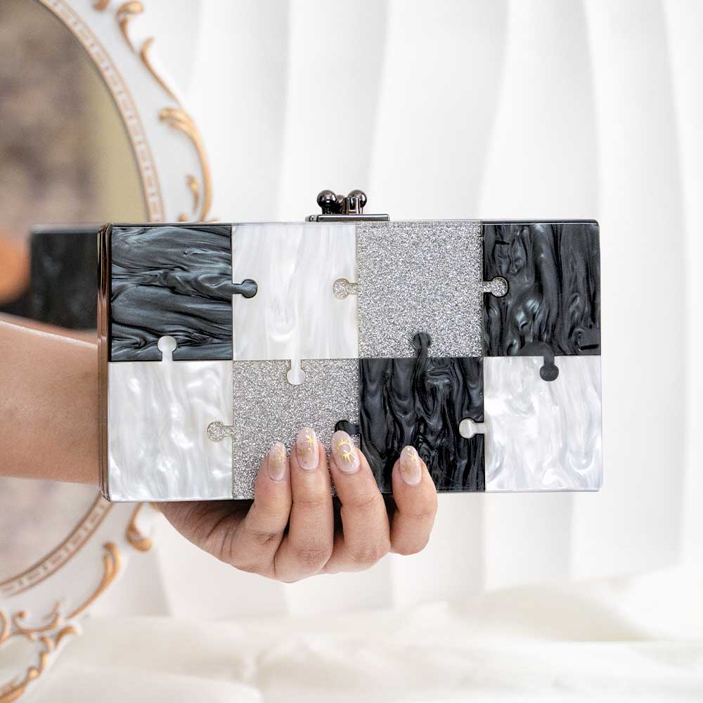 Puzzle Acrylic Clutch Bag