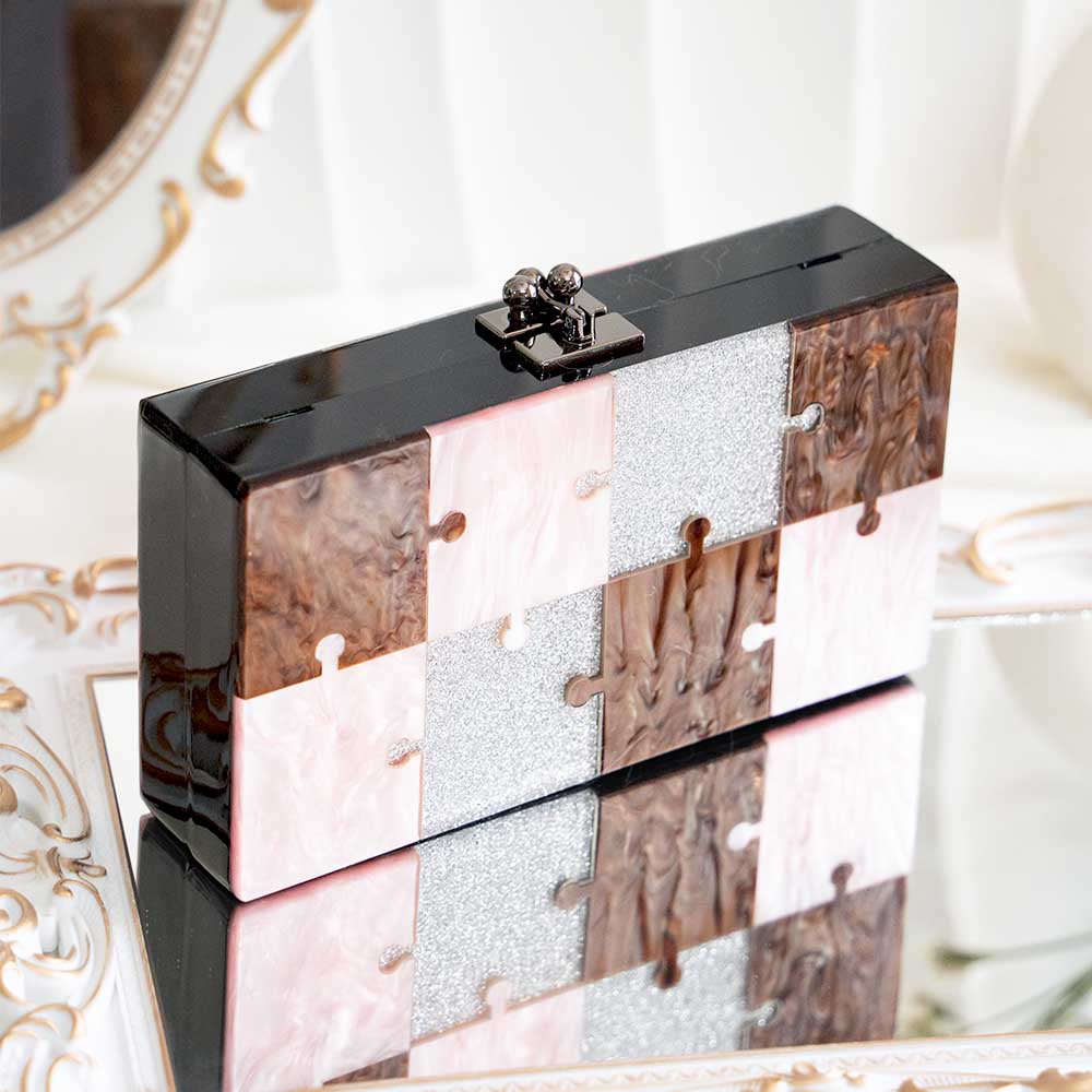 Puzzle Acrylic Clutch Bag