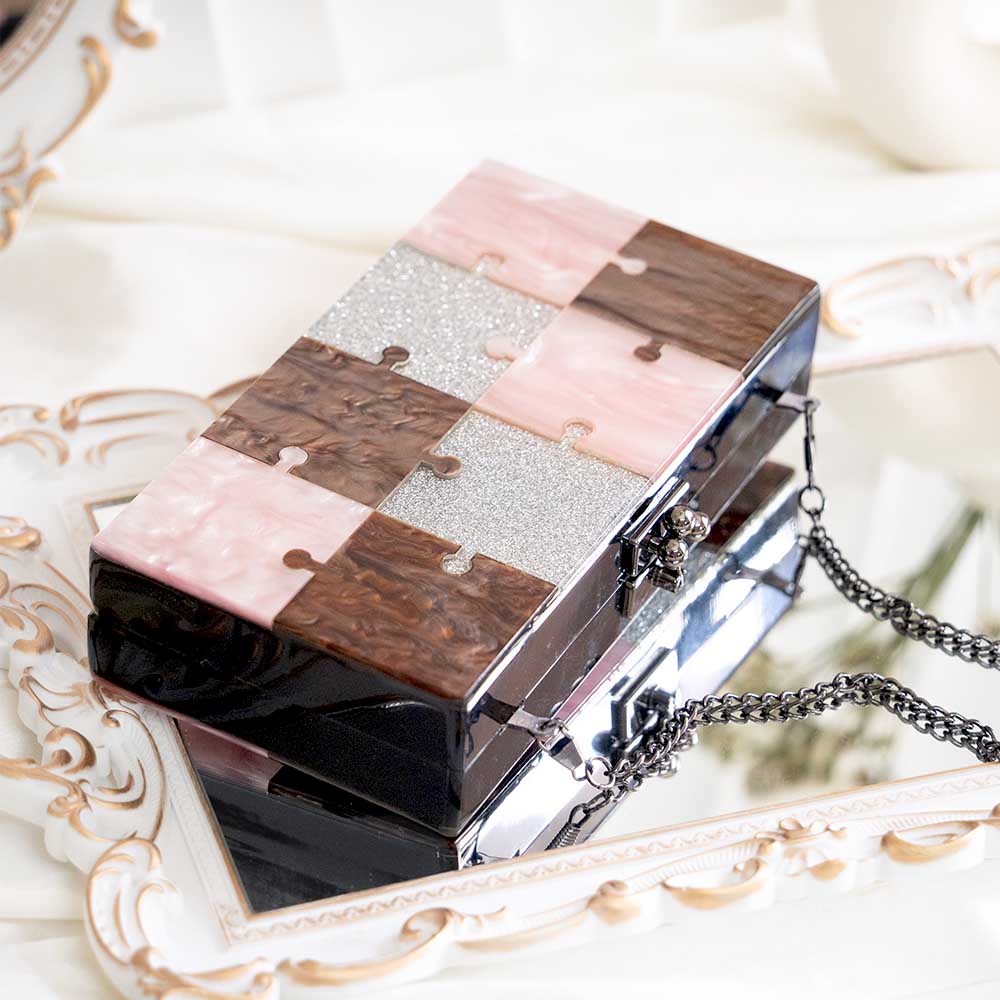 Puzzle Acrylic Clutch Bag