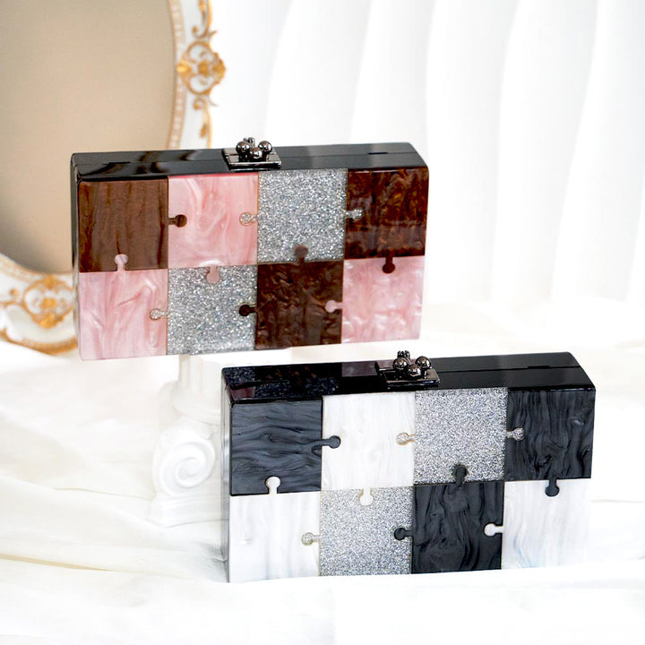 Puzzle Acrylic Clutch Bag