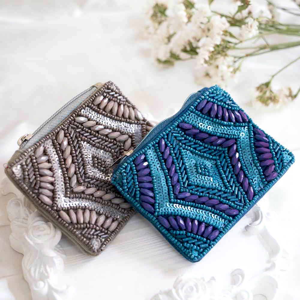 Mini Embroidered Coin Pouch