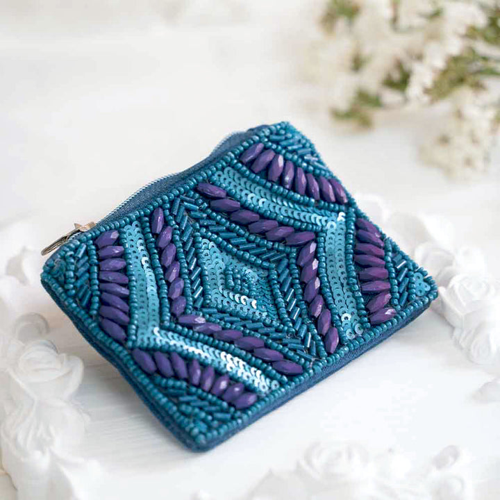 Mini Embroidered Coin Pouch