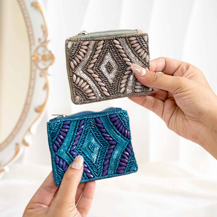 Mini Embroidered Coin Pouch