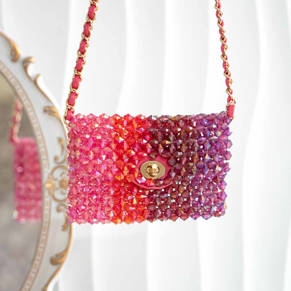 Mini Pink Ombre Beaded Bag