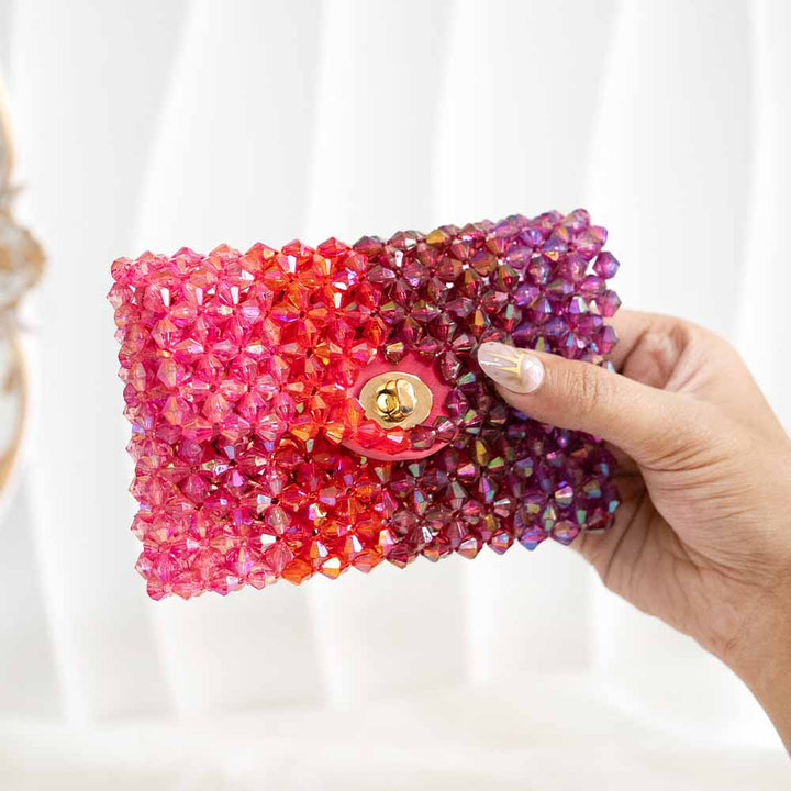 Mini Pink Ombre Beaded Bag