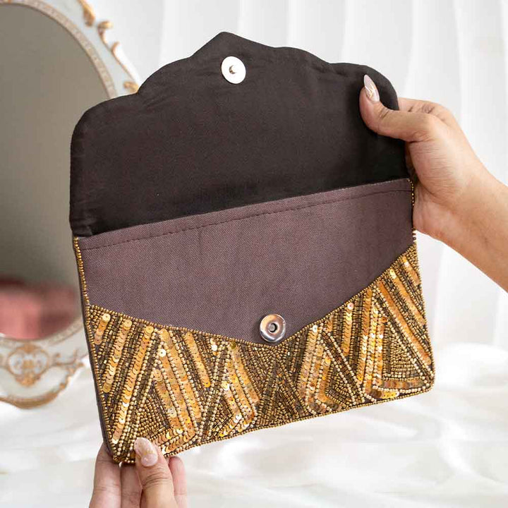 Gold Beaded Boho Sling Bag