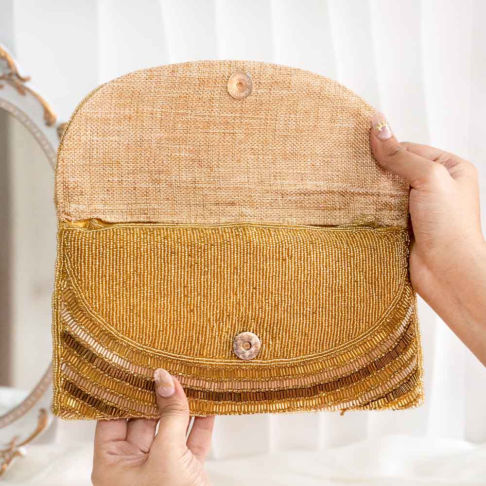 Daffodil Sequin Ethnic Clutch Bag