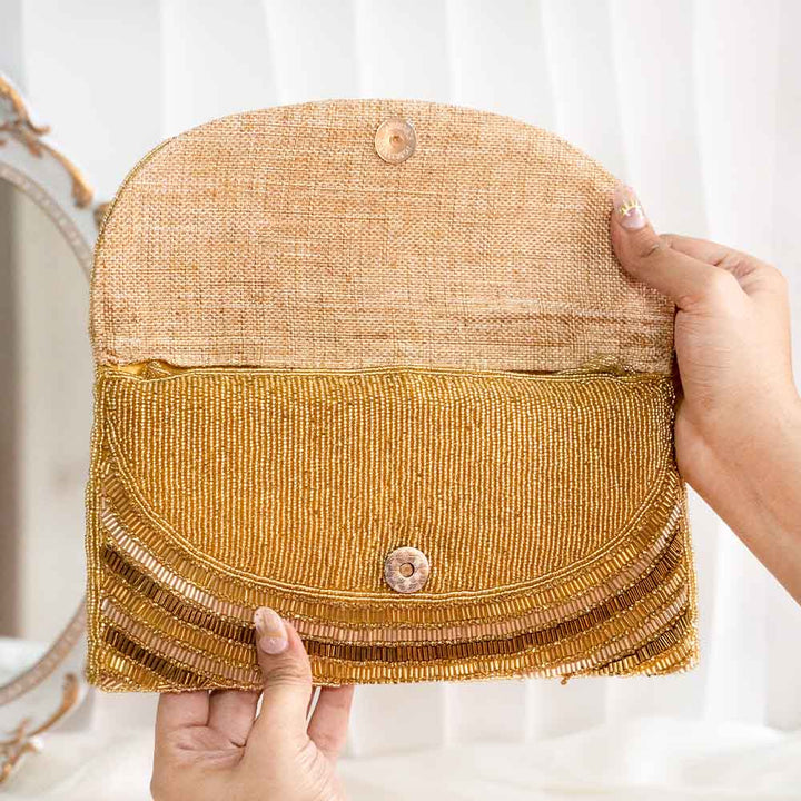 Daffodil Sequin Ethnic Clutch Bag