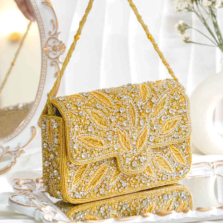 Vivid Gold Ethnic HandBag