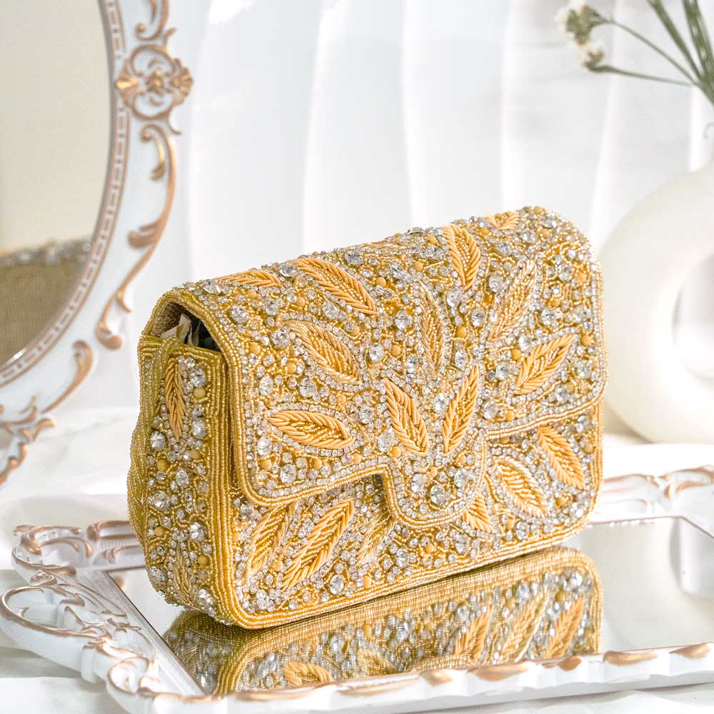 Vivid Gold Ethnic HandBag