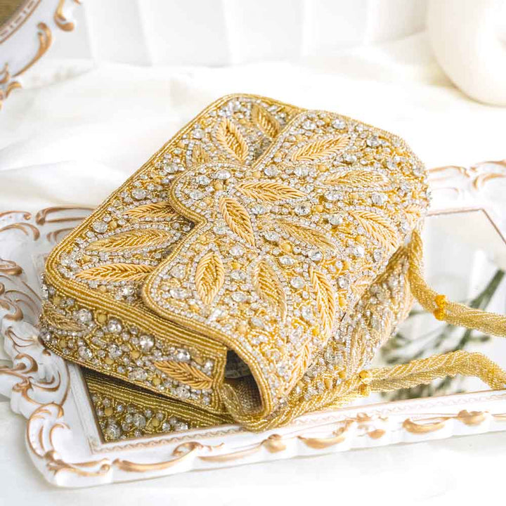 Vivid Gold Ethnic HandBag