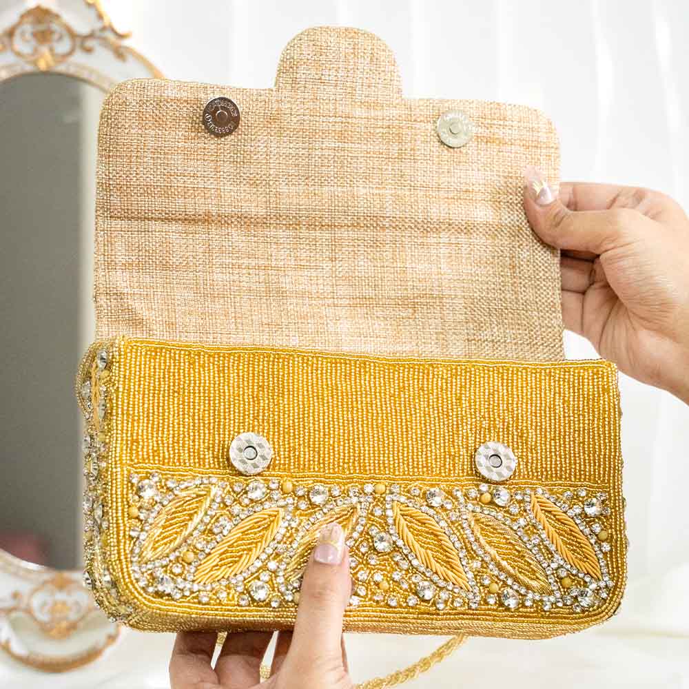Vivid Gold Ethnic HandBag