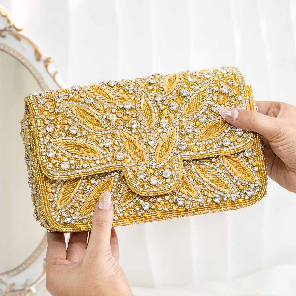 Vivid Gold Ethnic HandBag