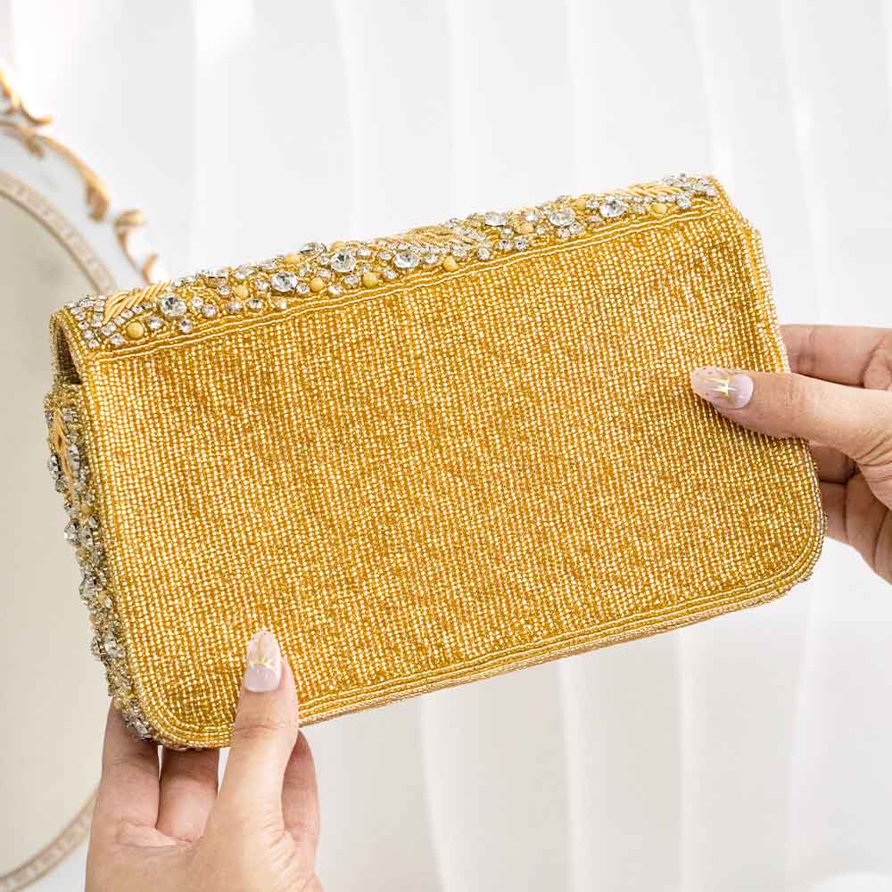 Vivid Gold Ethnic HandBag