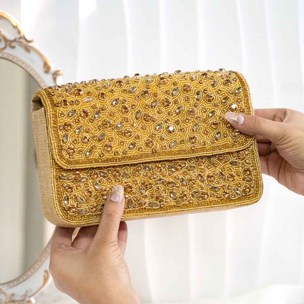 Tangerine Gold Crystal HandBag