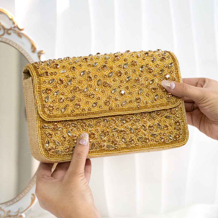 Tangerine Gold Crystal HandBag