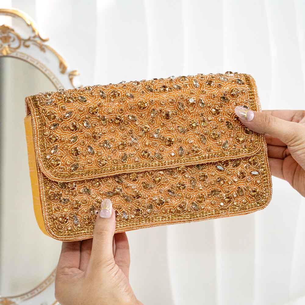 Tangerine Gold Crystal HandBag