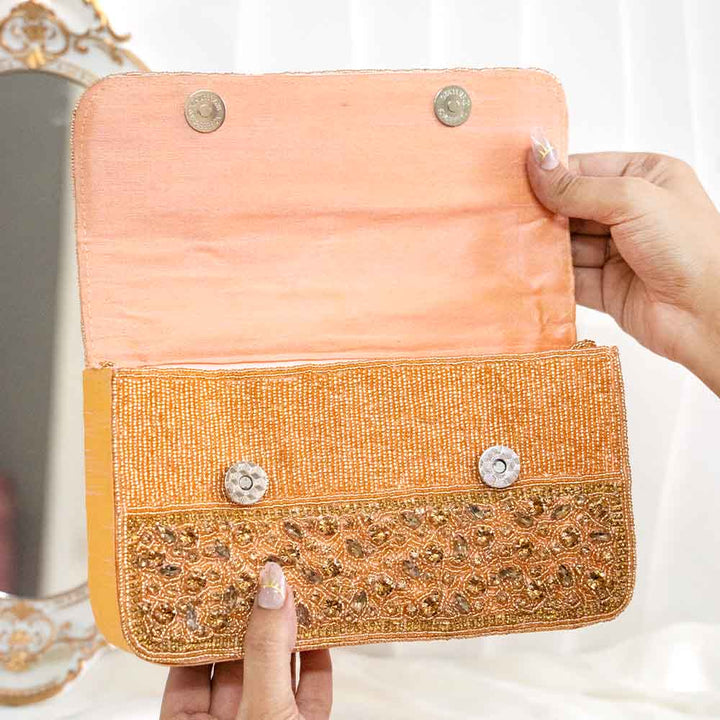 Tangerine Gold Crystal HandBag