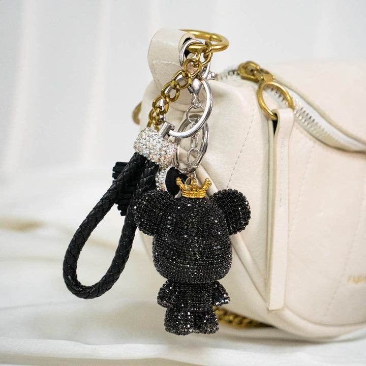 Crowned Bear Crystal Keychain