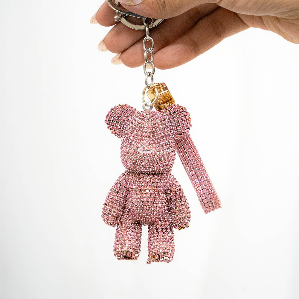 Teddy Bear Crystal Keychain