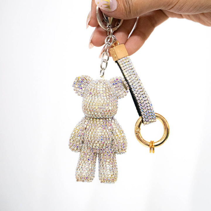 Teddy Bear Crystal Keychain