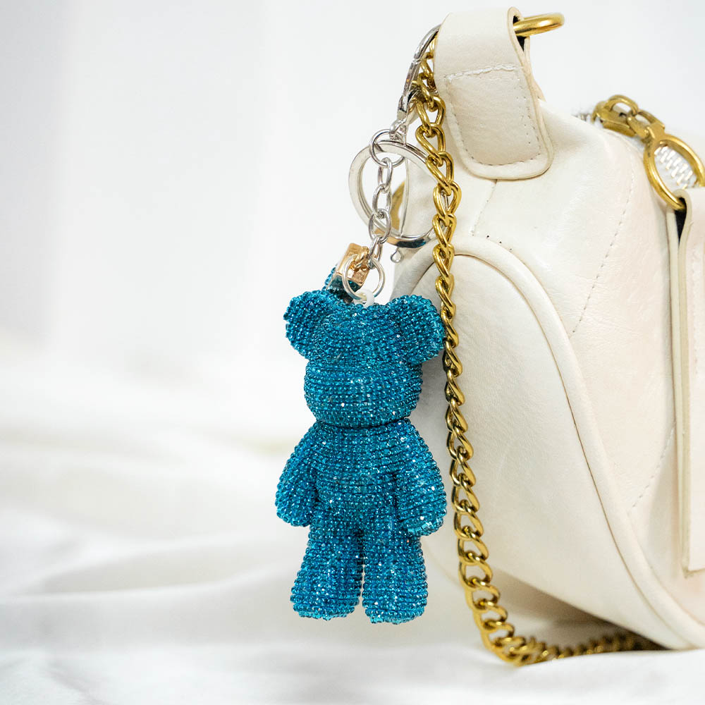 Teddy Bear Crystal Keychain