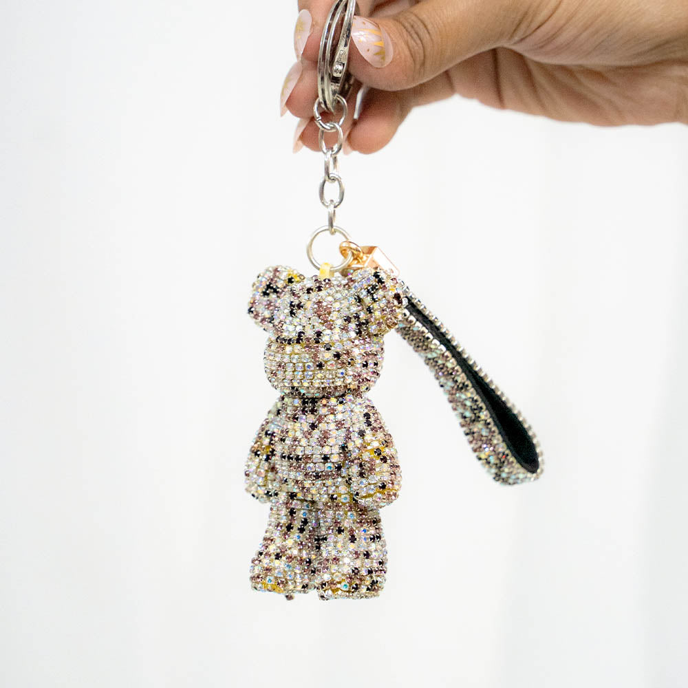 Teddy Bear Crystal Keychain
