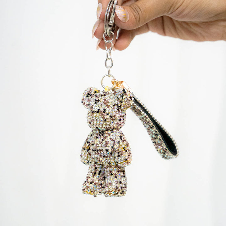 Teddy Bear Crystal Keychain