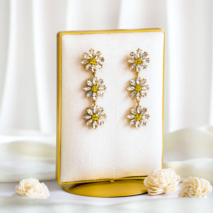 Classy Daisy Crystal Earrings