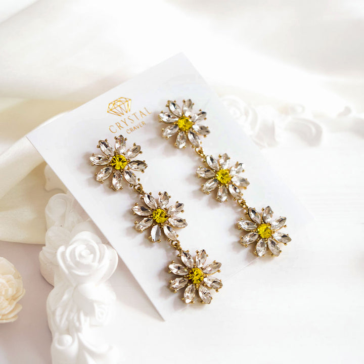 Classy Daisy Crystal Earrings