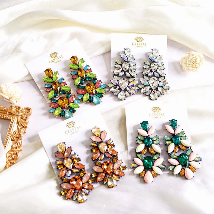 Embellish Long Crystal Earrings