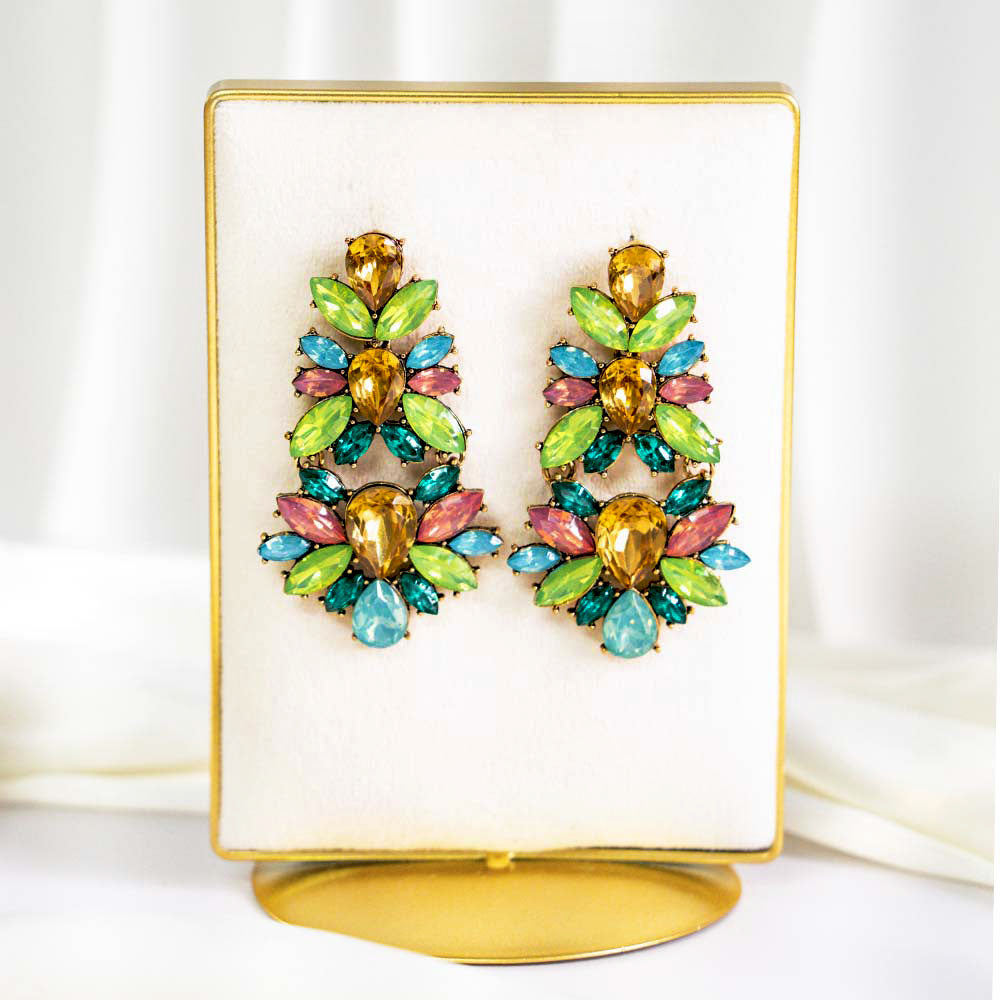 Embellish Long Crystal Earrings
