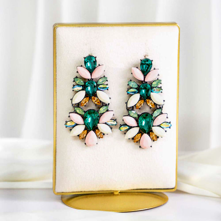 Embellish Long Crystal Earrings