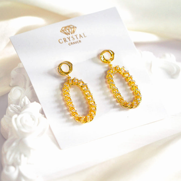 Zircon Chain Link Earrings