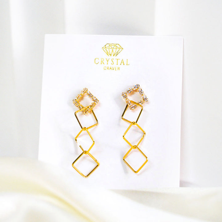 Luxe Zirconia Square Earrings