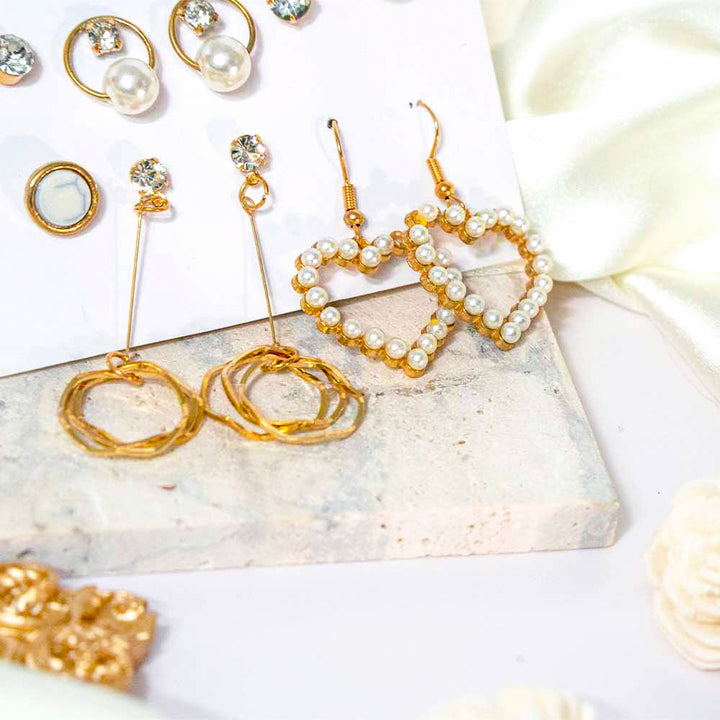 6 Pairs Exquisite Gold Earrings