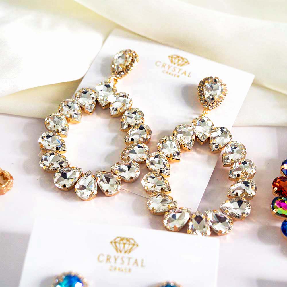 Mesmic Oversize Crystal Earrings