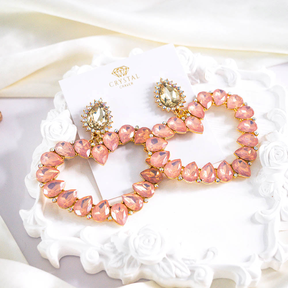 Pastel Pretty Oversize Crystal Earrings