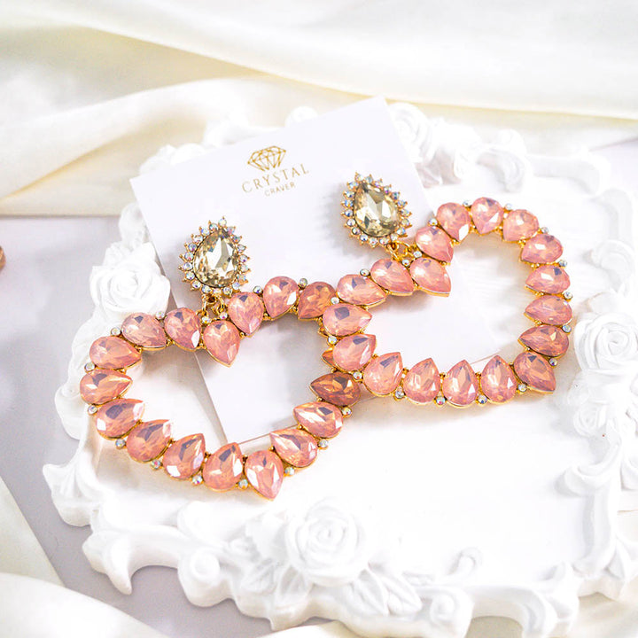 Pastel Pretty Oversize Crystal Earrings