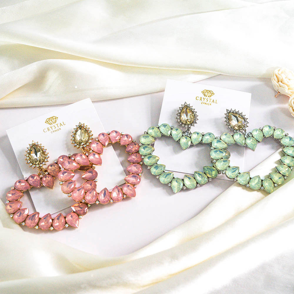 Pastel Pretty Oversize Crystal Earrings