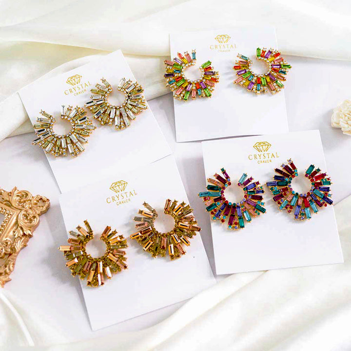 Retro Style Crystal Earrings